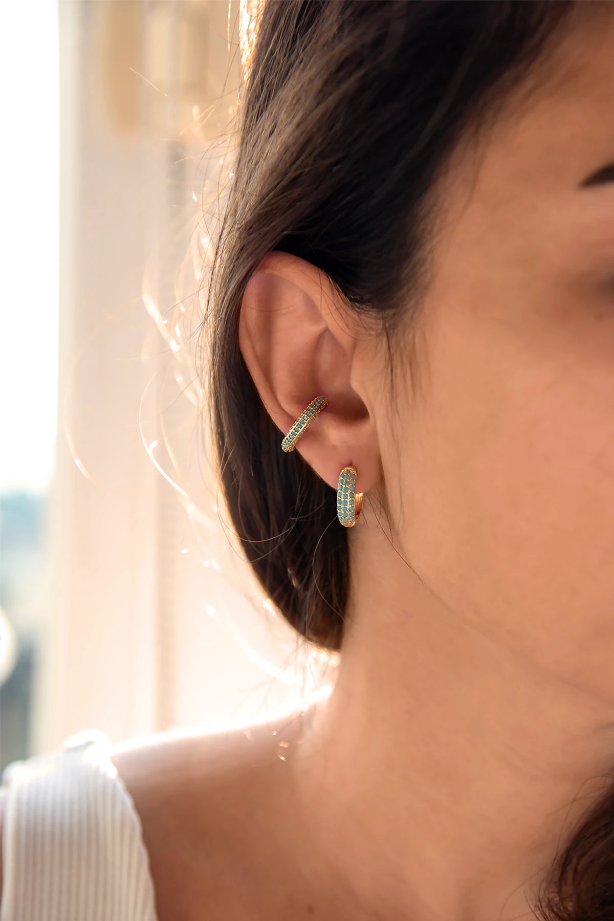 STONY TURQUOISE - Zirkon Earcuff
