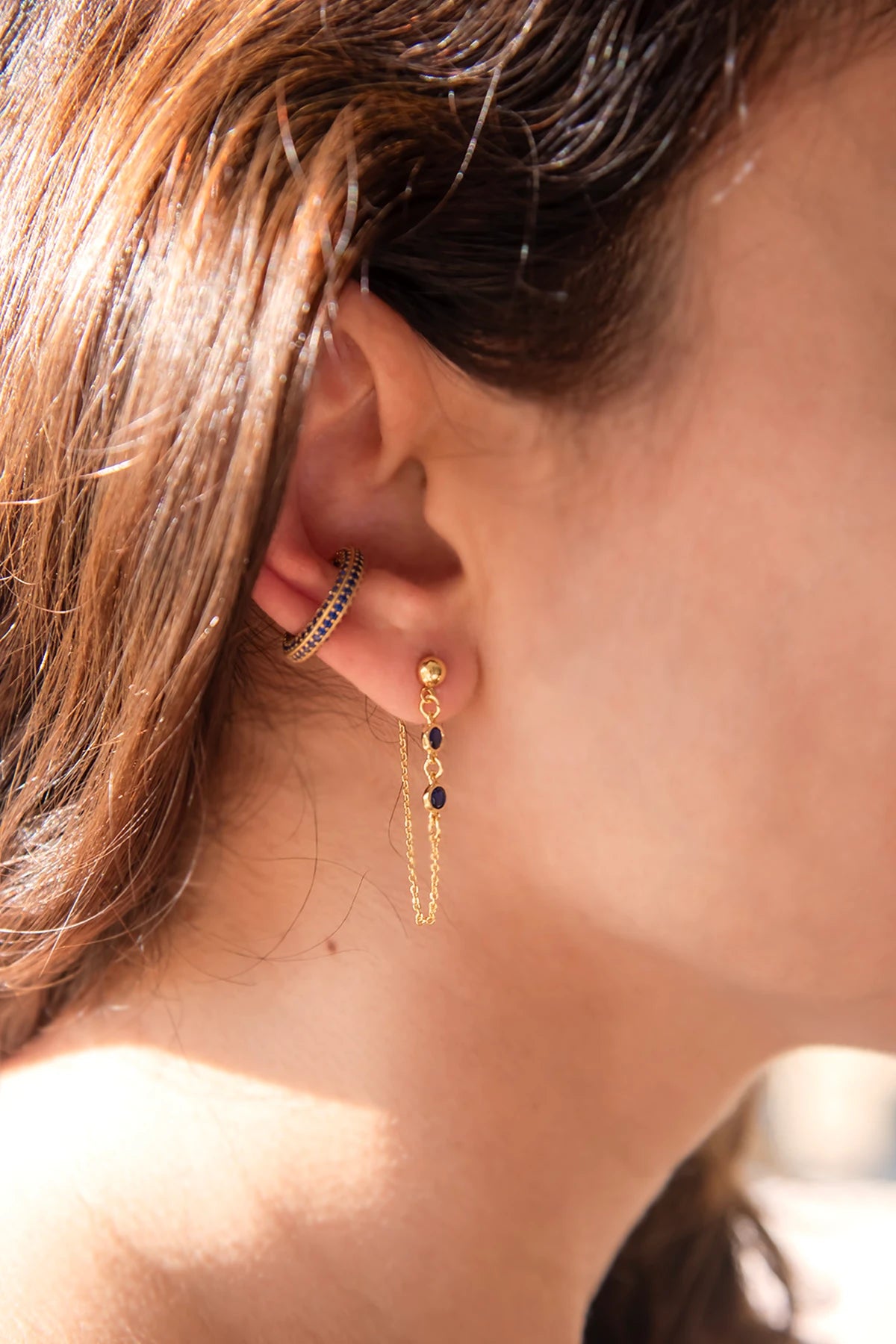 STONY - SAPPHIRE - Zirkon Earcuff
