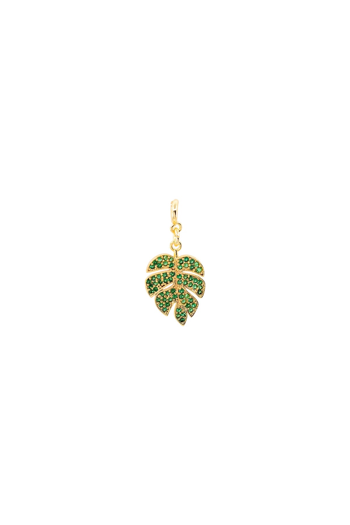 PALM - Yeşil Taşlı Yaprak Charm