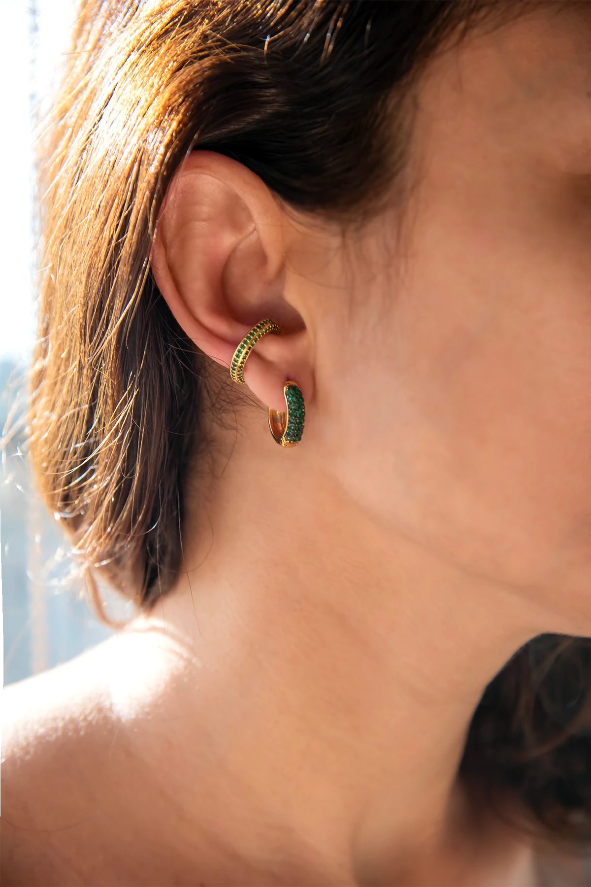 STONY EMERALD - Zirkon Earcuff