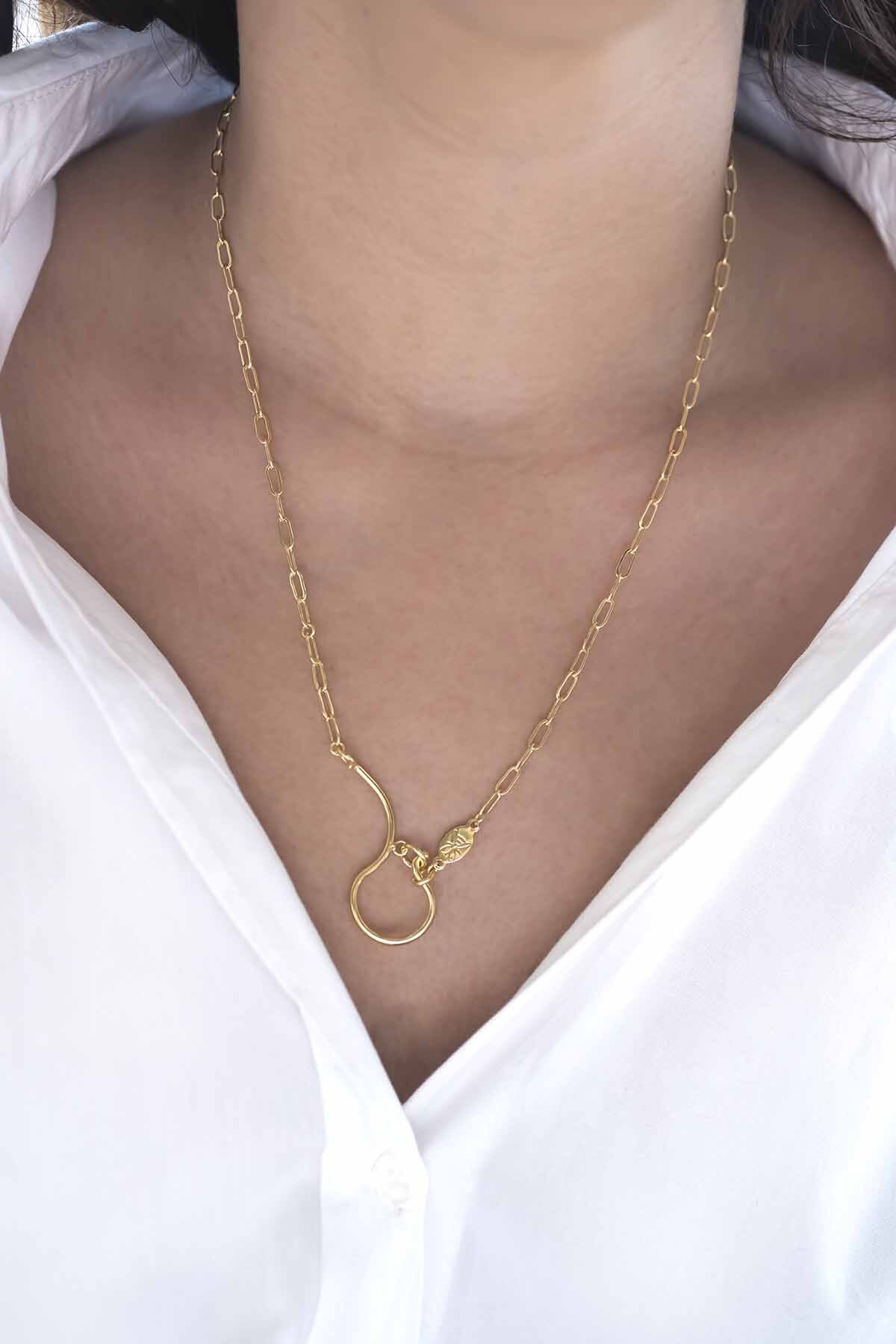 SIGN - Ovale Link - Zincir Charm Kolyesi