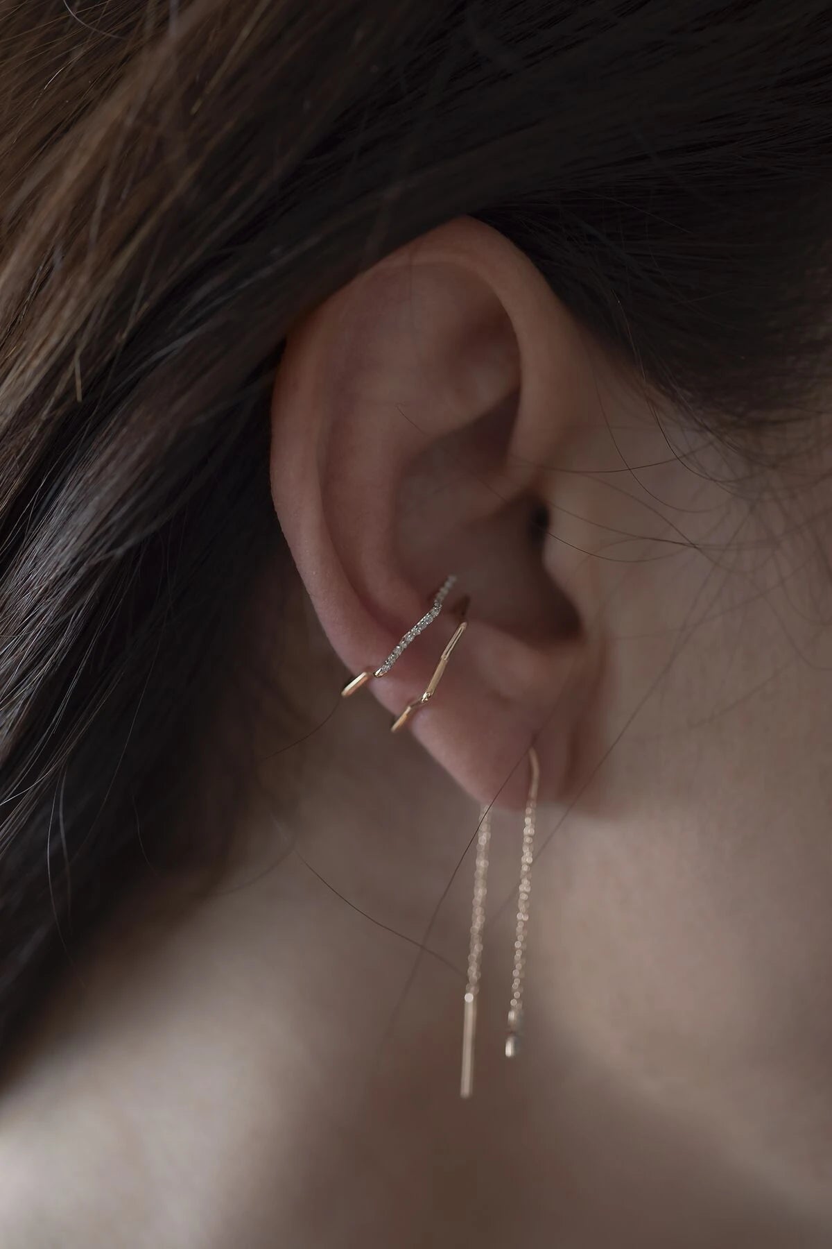 HUG THE MOON - 14K Yıldız Earcuff