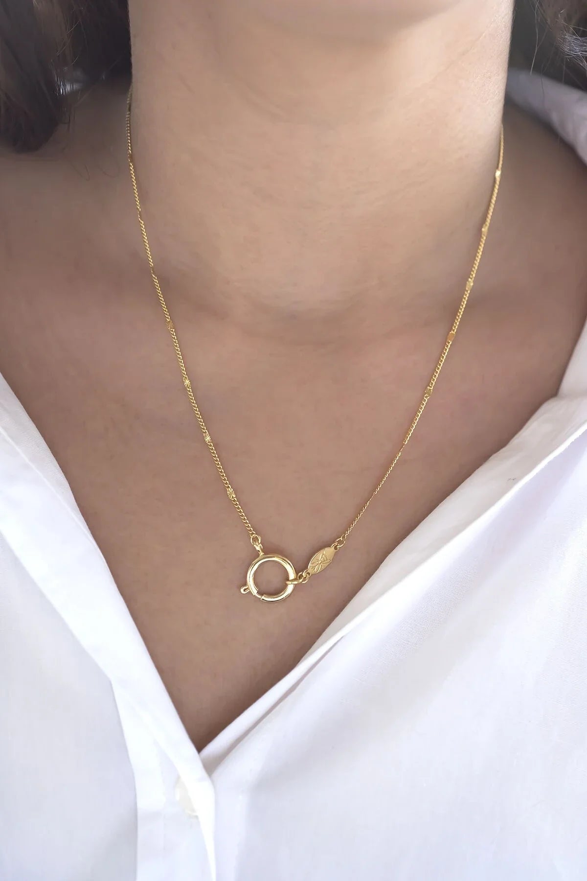 HOOP CLASP - Flat Curb - Zincir Kolye