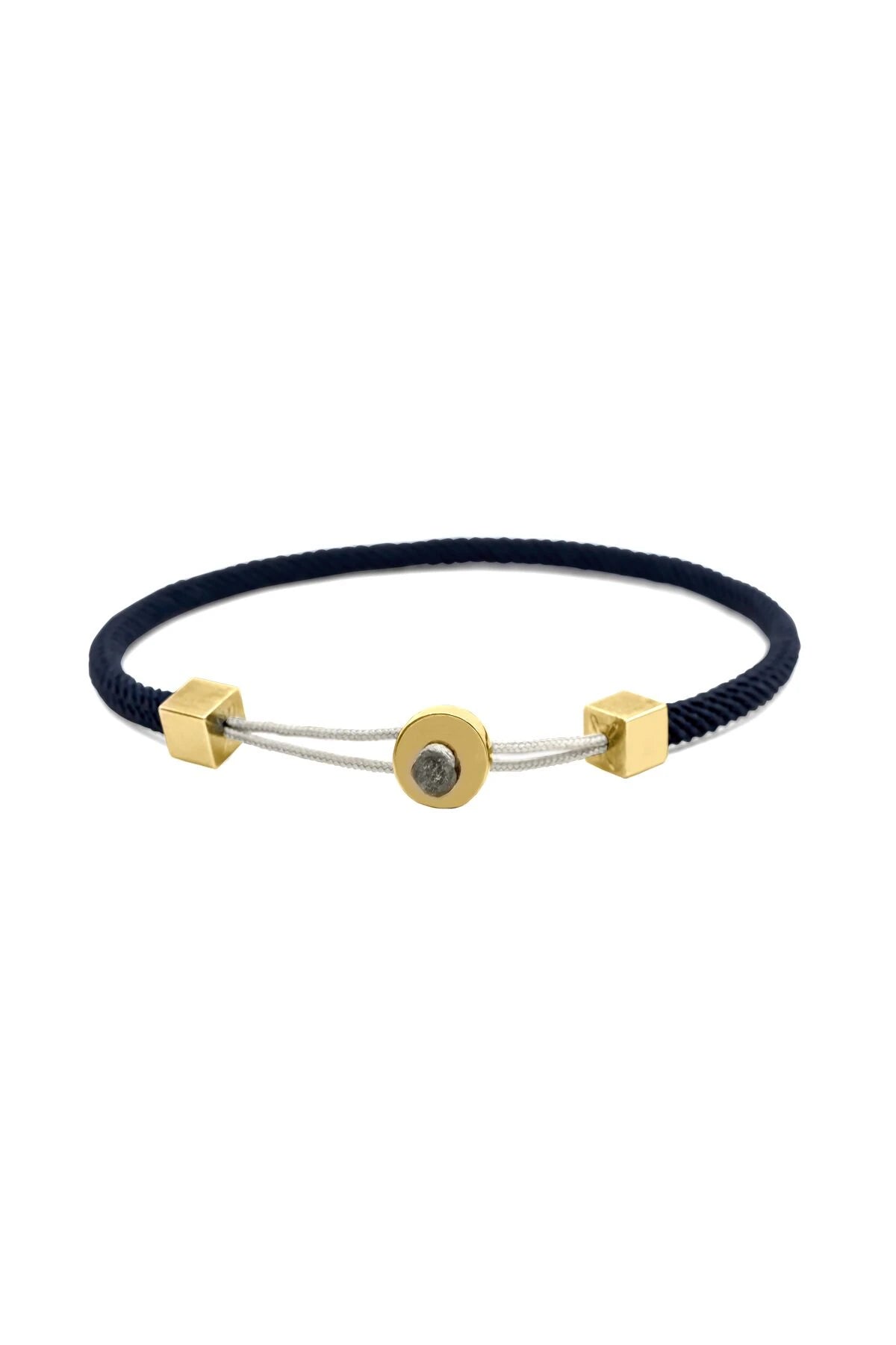 GOLDEN BUTTON - Navy - Erkek Bileklik