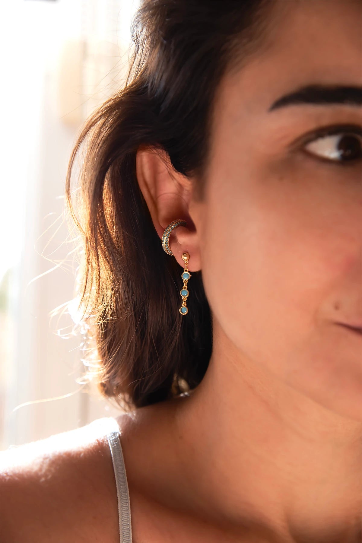 NORA - Turquoise - Zirkon Küpe