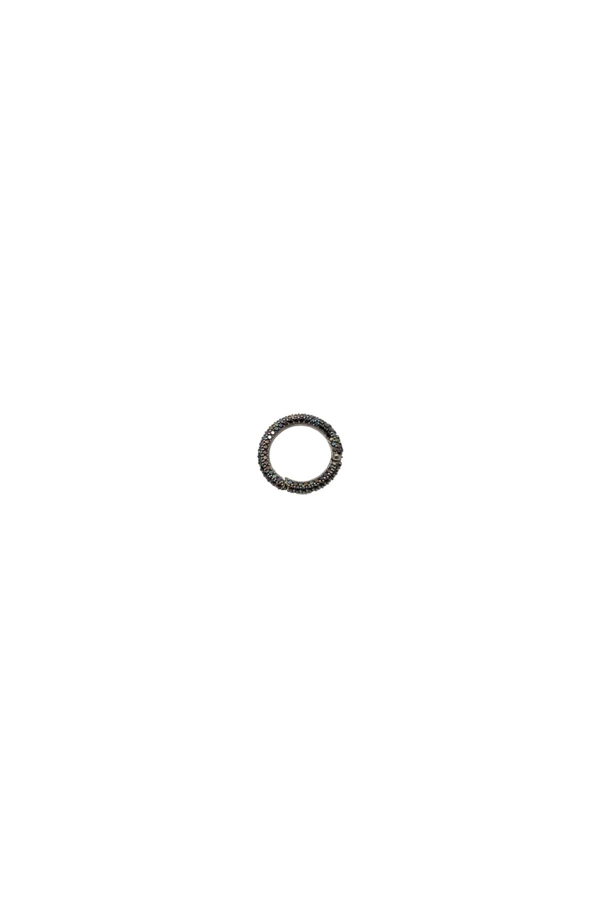 BLACK CIRCLE - Zirkon Taşlı Siyah Charm Kilidi