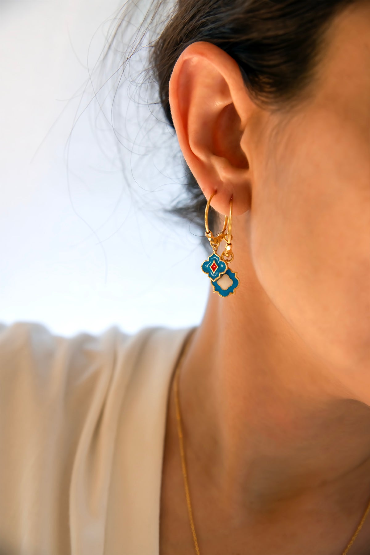 MAJORELLE - Mine Detaylı Halka Küpe