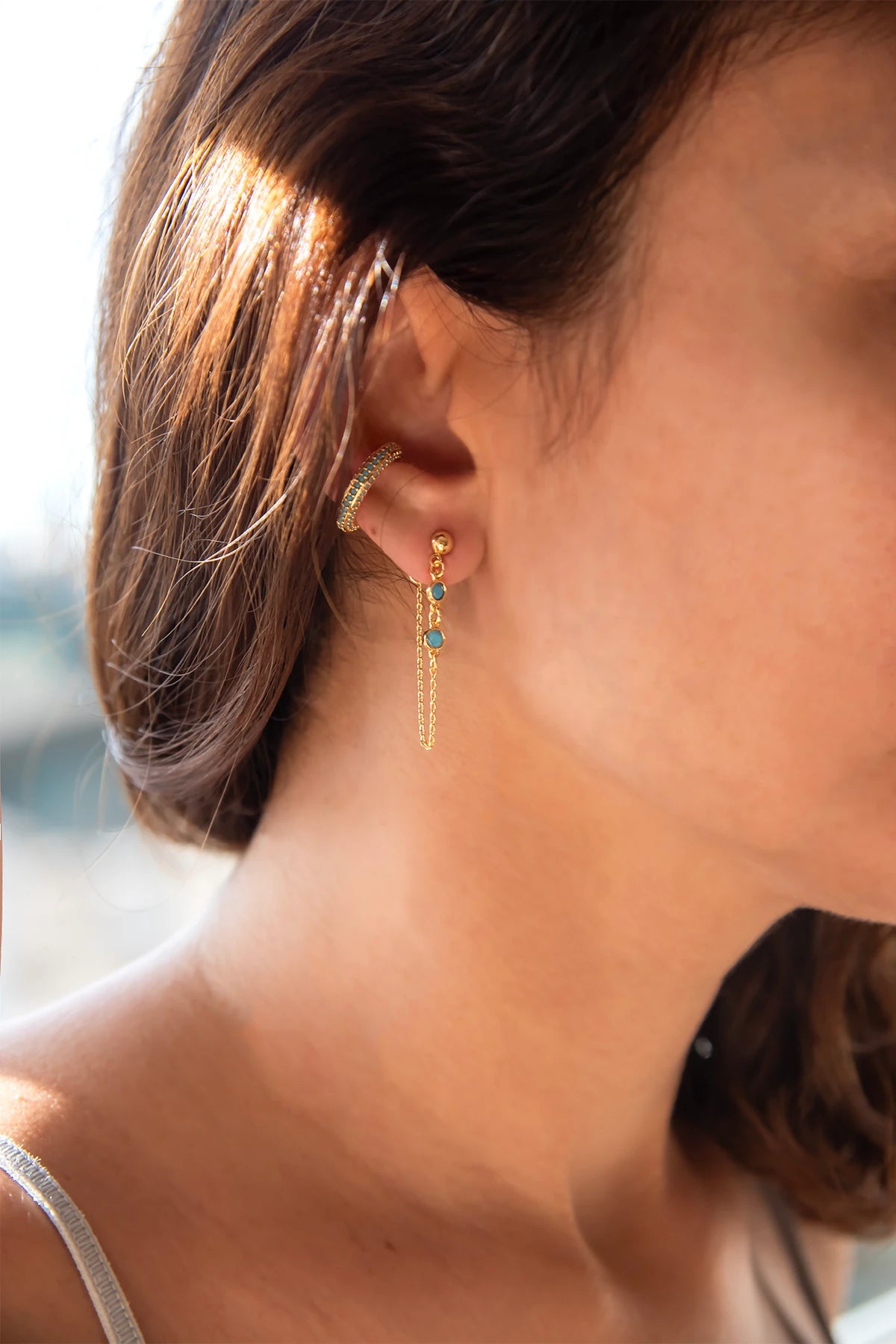 RITA - Turquoise - Zirkon Küpe