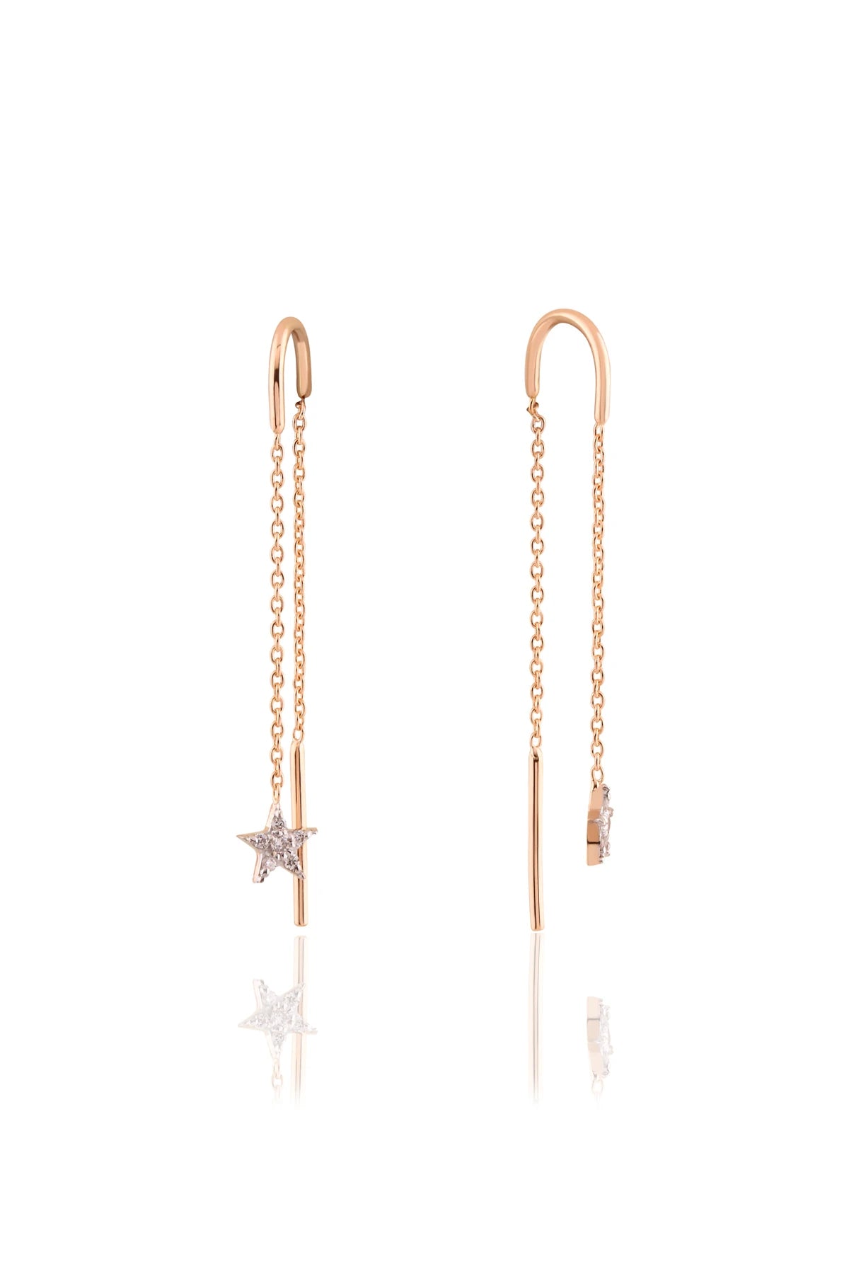 STARCATCHER - Pırlanta Yıldız Zincir Küpe
