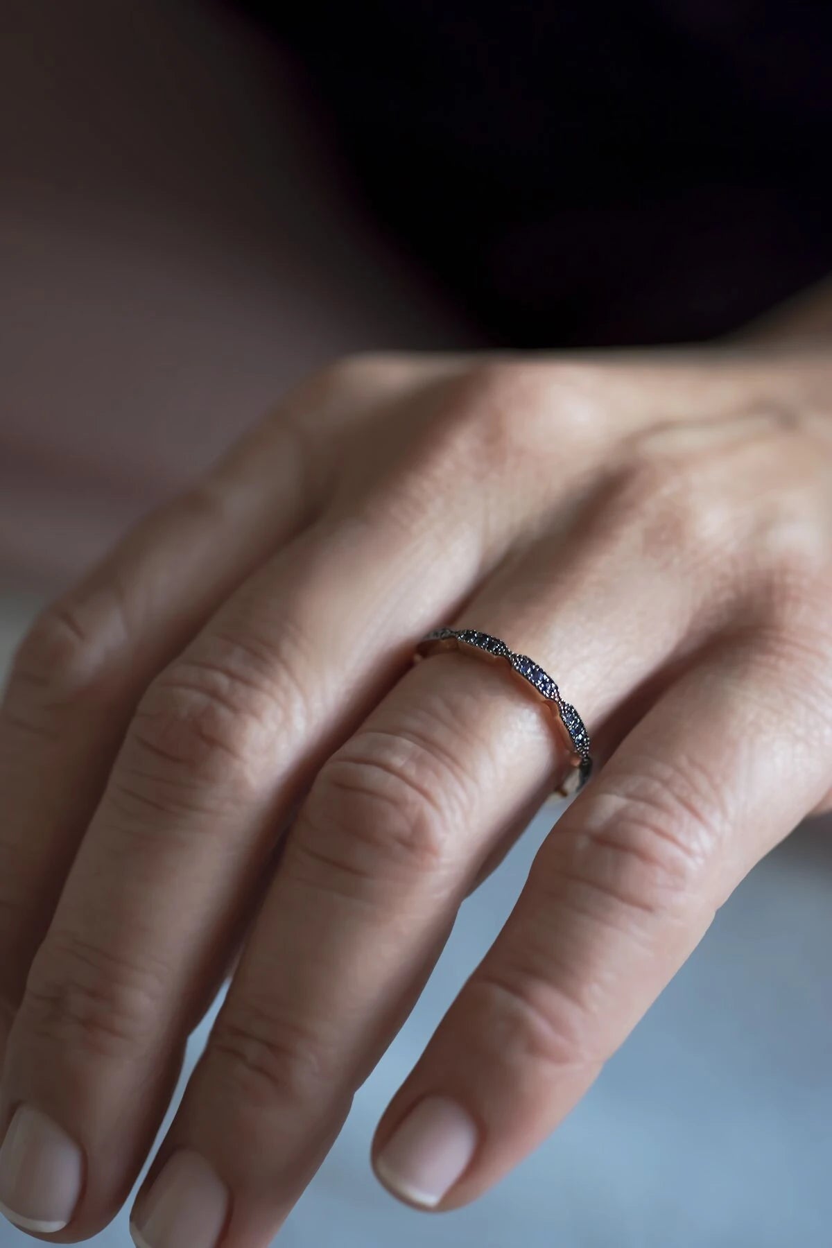 DIANA - 14K Altın Tamtur Safir Yüzük