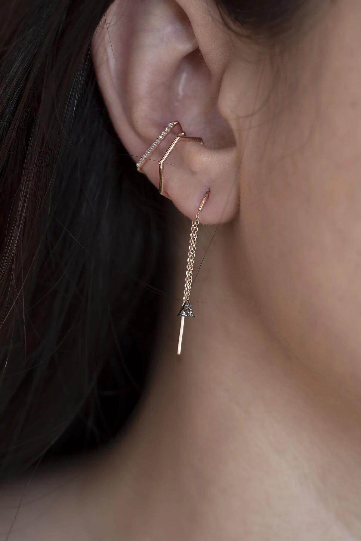PENTAGON - 14K Altın Earcuff