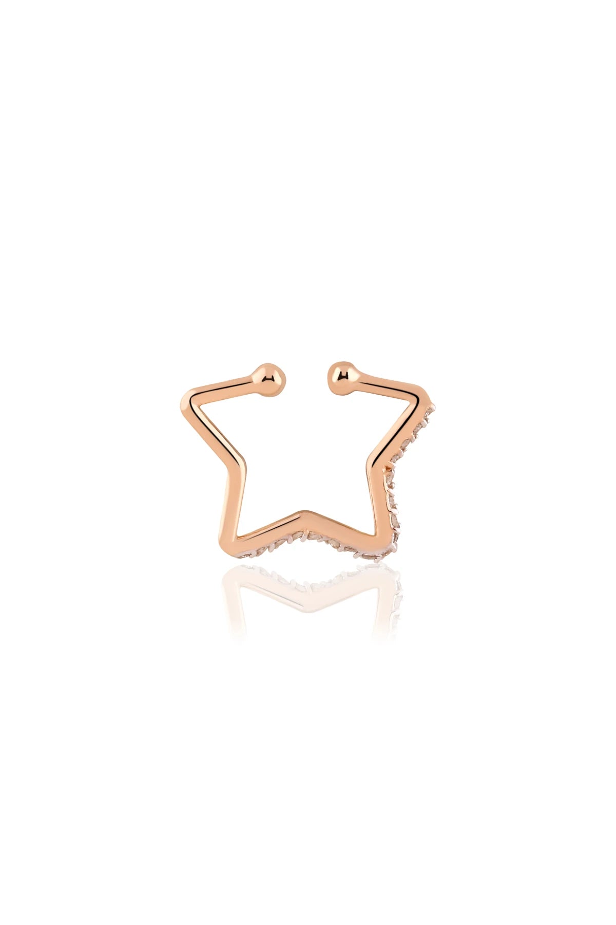 HUG THE STAR - Pırlanta Yıldız Earcuff